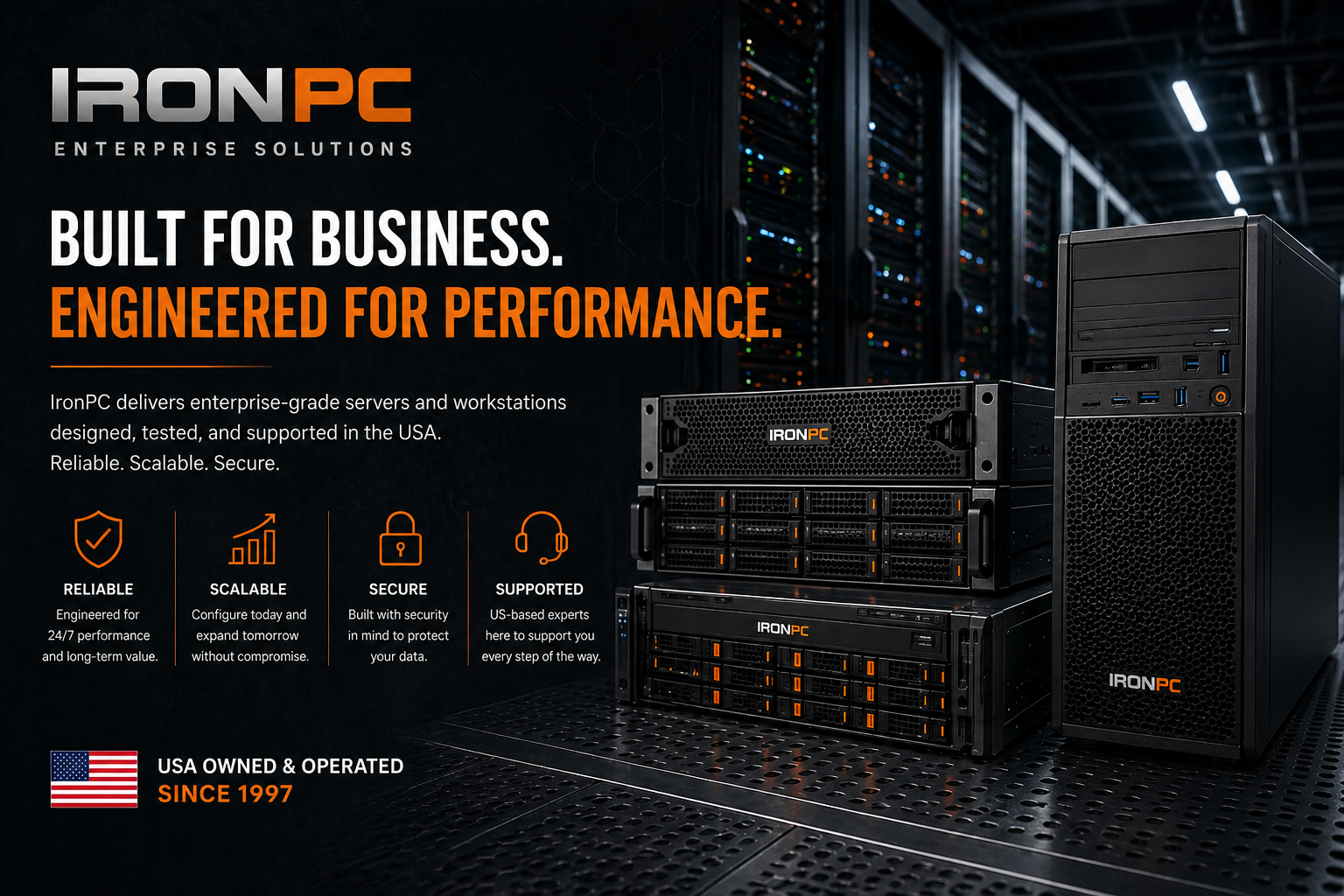 IronPC enterprise server and workstation infrastructure